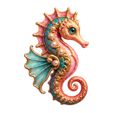 ornate coral seahorse